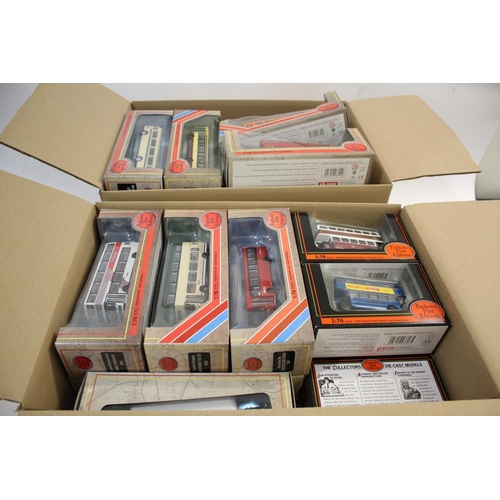 1572 - GILBOW EXCLUSIVE FIRST EDITIONS BUSES 2 boxes with approx 56 boxed buses by Gilbow, 1:76 scale and i... 