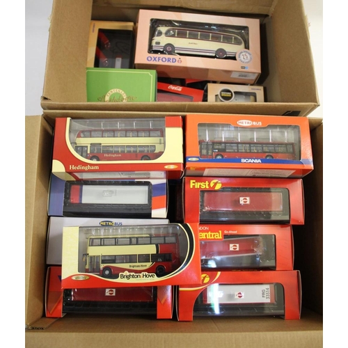 1639 - BOXED MODEL BUSES - OXFORD & CREATIVE MASTER 2 boxes including various boxed Oxford model buses (Omn... 