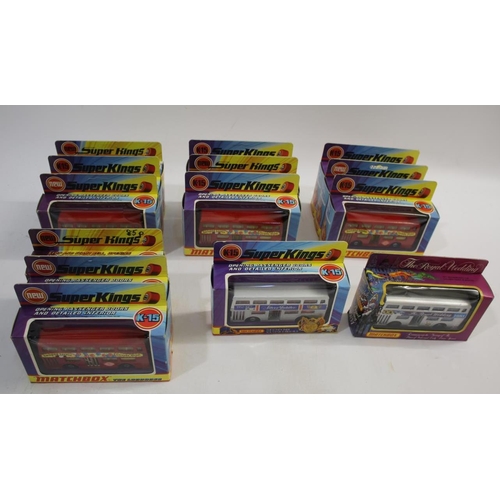 1642A - MATCHBOX SUPERKINGS MODEL BUSES including Super Kings K15 The Londoner (x12 models, all Swinging Lon... 