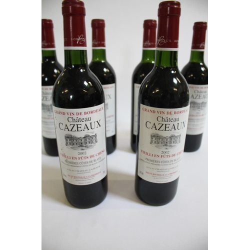 1883 - WINE - CHATEAU CAZEAUX 6 bottles of Chateau Cazeaux, Premieres Cotes De Blaye, Grand Vin de Bordeaux... 