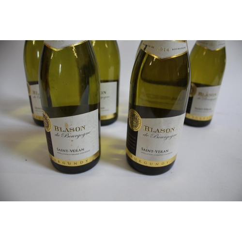 1889 - WINE - BLASON DE BOURGOGNE 6 bottles of Blason de Bourgogne Saint-Veran Burgundy, 2012 and 2014. Als... 