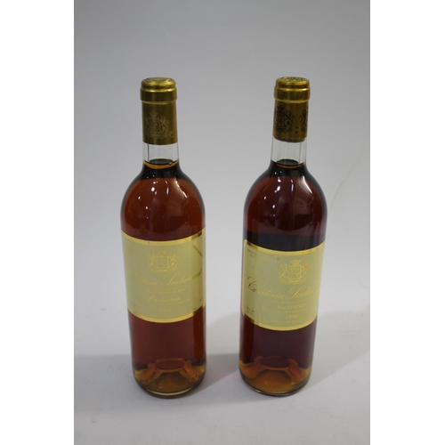 1901 - CHATEAU SUDUIRAUT SAUTERNES two bottles of Chateau Suduiraut Sauternes, 1989 and 1990. Both 750ml bo... 