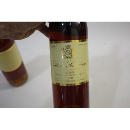 1901 - CHATEAU SUDUIRAUT SAUTERNES two bottles of Chateau Suduiraut Sauternes, 1989 and 1990. Both 750ml bo... 