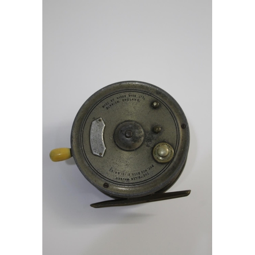 2128 - HARDY 'SILEX MAJOR' FISHING REEL - NEW ZEALAND INTEREST a 4' alloy reel with brass foot, ivorine bra... 