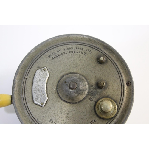 2128 - HARDY 'SILEX MAJOR' FISHING REEL - NEW ZEALAND INTEREST a 4' alloy reel with brass foot, ivorine bra... 