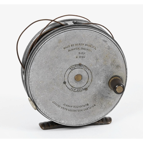 2129 - HARDY 'PERFECT' FISHING REEL a 3 3/8' alloy reel, with a brass foot, ebonised winder and rim tension... 