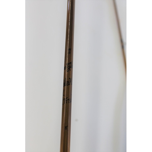 2136 - HARDY FISHING ROD - CC DE FRANCE a modern Hardy split cane rod, 8 1/2ft two piece rod CC De France, ... 