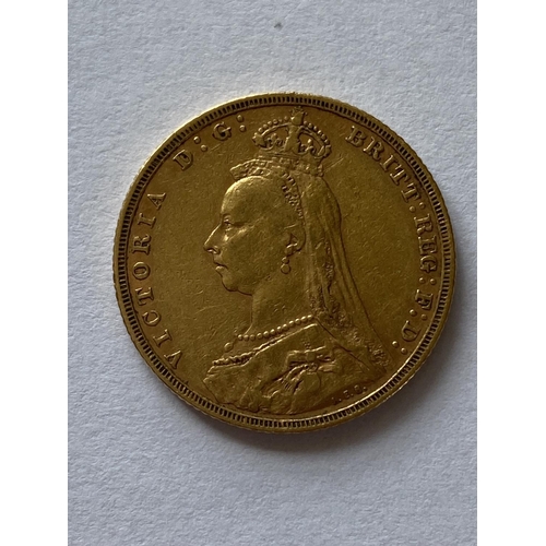 1301 - A VICTORIAN SOVEREIGN.A Victorian Sovereign dated 1892, Jubilee bust l. with M to the ground for the... 