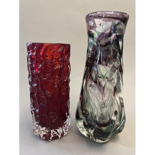 95 - Two Whitefriars Vases including Bark Vase, Height of Tallest 23.5cm