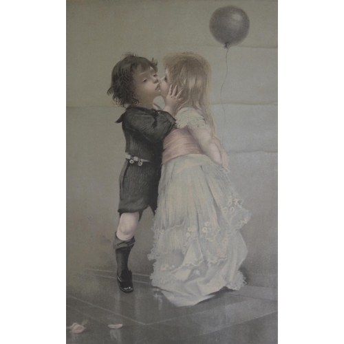 524 - JOZSEF ARPAD KOPPAY (1859-1927) LITTLE SWEETHEARTS Signed, pastels on card 124.5 x 78.5cm. * A chrom... 