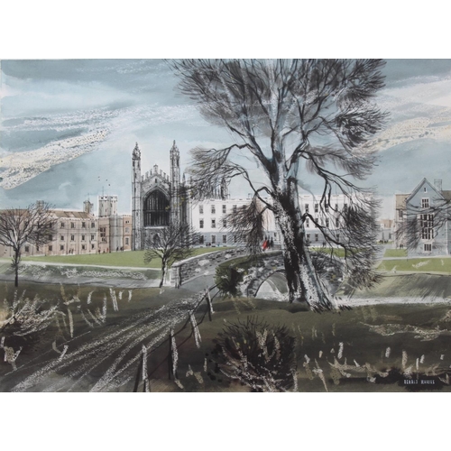 542 - RONALD MADDOX (1930-2018) CAMBRIDGE Signed, watercolour with pen and ink over pencil 33.5 x 45cm. +... 