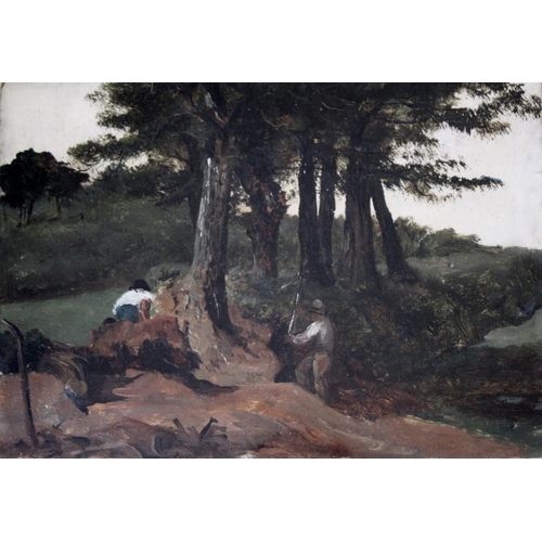 546 - FREDERICK RICHARD LEE, RA (1798-1879) EARTHWORKERS Oil on paper 24.5 x 35cm. ++ Small area of retouc... 