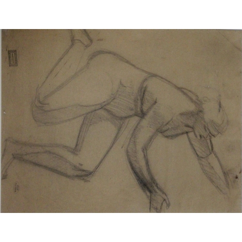 617 - ANDRE DERAIN (1880-1954) SEATED FEMALE NUDE With atelier stamp and a later sale stamp, pencil on li... 