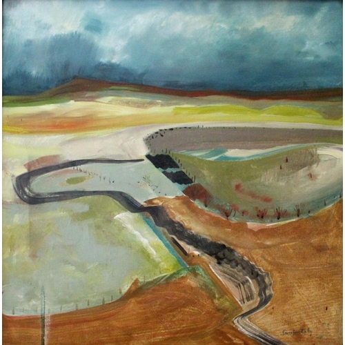 655 - KATHERINE SWINFEN EADY (b.1966) 
SALISBURY PLAIN  Signed, also signed verso, oil on linen  39 x 39c... 