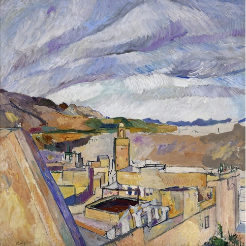 669 - EDWARD WOLFE, RA (1897-1982) THE FORT ABOVE FEZ (1930) Signed, oil on canvas 61 x 62cm. ++ Good con... 