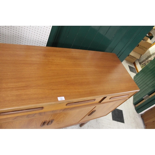 706 - G PLAN TEAK SIDEBOARD - FRESCO a large teak sideboard with one long drawer and two shorter drawers, ... 