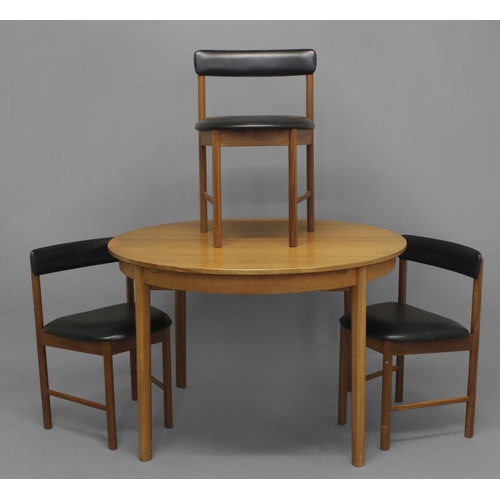 708 - A H MCINTOSH & CO 'MC' - RETRO DINING TABLE & CHAIRS a teak circular extending teak dining table wit... 