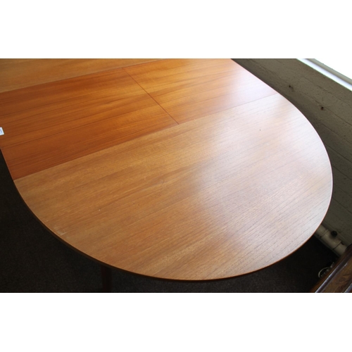 708 - A H MCINTOSH & CO 'MC' - RETRO DINING TABLE & CHAIRS a teak circular extending teak dining table wit... 