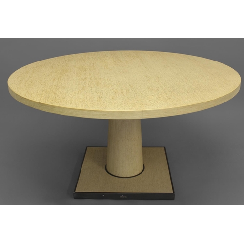 713 - LARGE DESIGNER DINING TABLE - MAXALTO, ITALY a large circular top table, with a light coloured top m... 