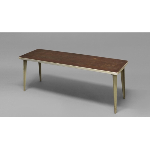 715 - ERNEST RACE - MID CENTURY COFFEE TABLE a Long John coffee or occasional table, with a wooden top wit... 