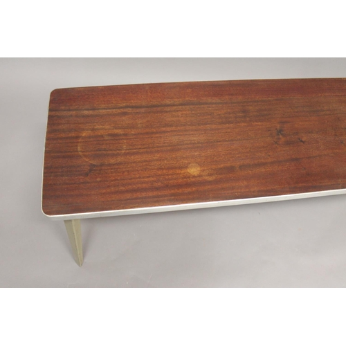 715 - ERNEST RACE - MID CENTURY COFFEE TABLE a Long John coffee or occasional table, with a wooden top wit... 