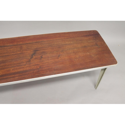 715 - ERNEST RACE - MID CENTURY COFFEE TABLE a Long John coffee or occasional table, with a wooden top wit... 