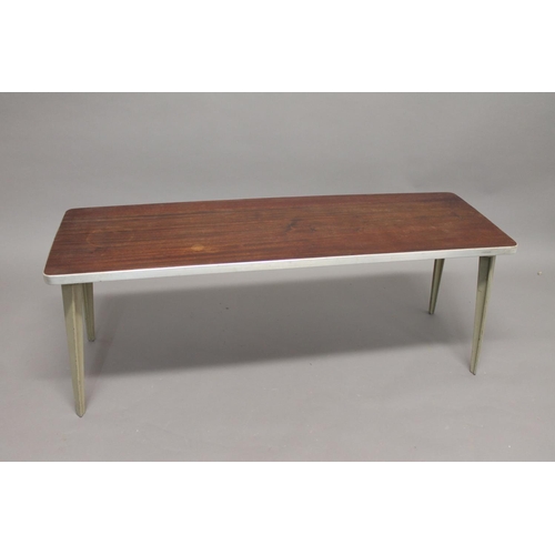 715 - ERNEST RACE - MID CENTURY COFFEE TABLE a Long John coffee or occasional table, with a wooden top wit... 