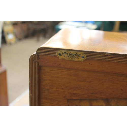 718 - RETRO COCKTAIL CABINET - 'RIVINGTON CABINET WORKS' a large walnut veneered cabinet, with glass slidi... 