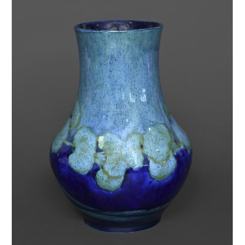 720 - MOORCROFT VASE - MOONLIT BLUE the vase of globe and shaft form in the Moonlit Blue design, painted w... 