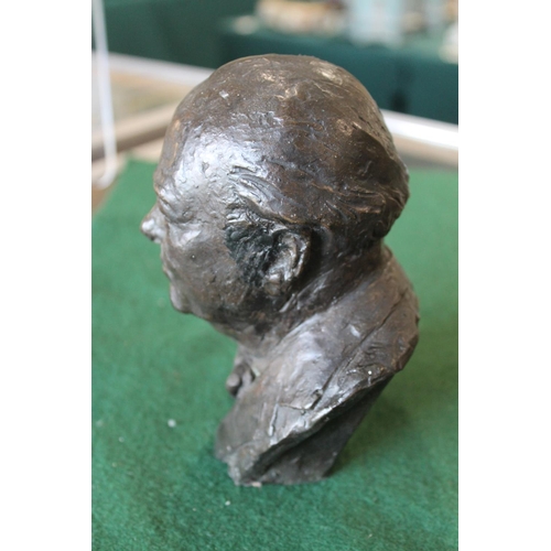 754 - FRANTA BELSKY (1921-2000) - BRONZE BUST OF WINSTON CHURCHILL a small bronze cast portrait bust of Wi... 