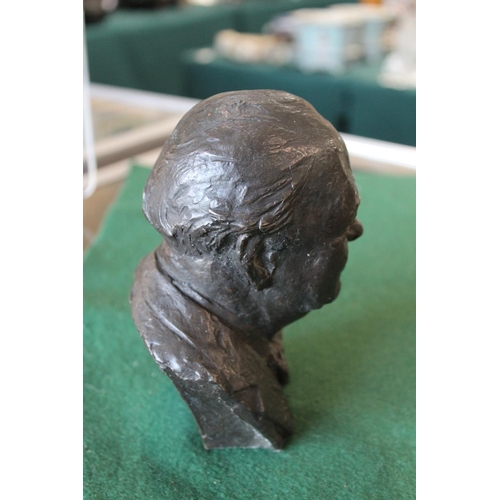 754 - FRANTA BELSKY (1921-2000) - BRONZE BUST OF WINSTON CHURCHILL a small bronze cast portrait bust of Wi... 