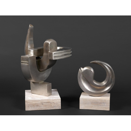 759 - FRANTA BELSKY (1921-2000) - TWO NICKEL BRONZE SCULPTURES including an abstract interlocking sculptur... 