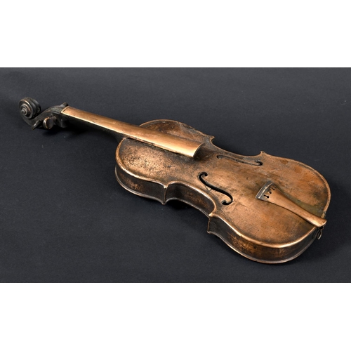 763 - CAST OF A BRONZE VIOLIN a cast of a full length violin, complete with tailpiece which can be removed... 