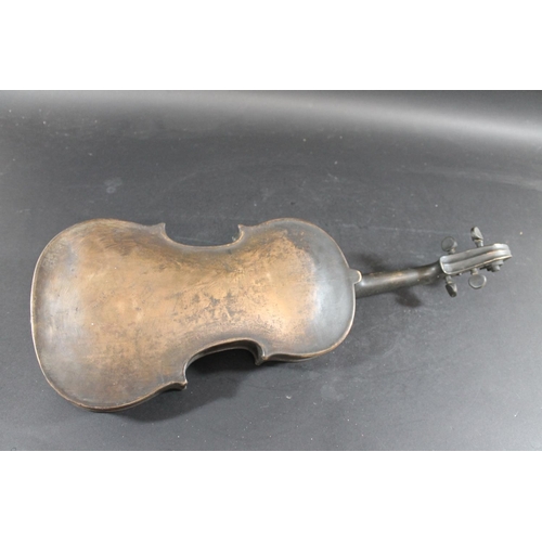 763 - CAST OF A BRONZE VIOLIN a cast of a full length violin, complete with tailpiece which can be removed... 