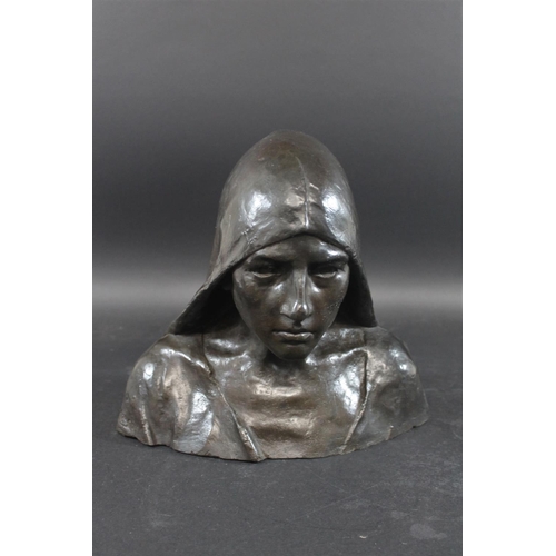 764 - AFTER EMILE JESPERS (1862-1918) - BRONZE BUST OF A LADY a contemporary bronze after Emile Jespers, t... 