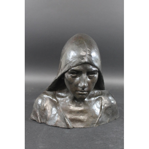 764 - AFTER EMILE JESPERS (1862-1918) - BRONZE BUST OF A LADY a contemporary bronze after Emile Jespers, t... 