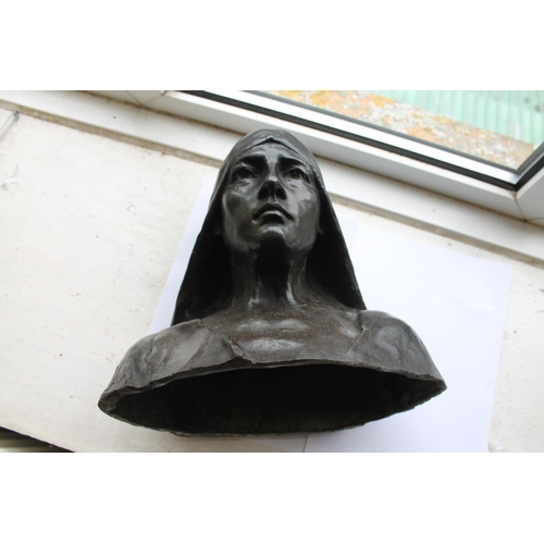 764 - AFTER EMILE JESPERS (1862-1918) - BRONZE BUST OF A LADY a contemporary bronze after Emile Jespers, t... 