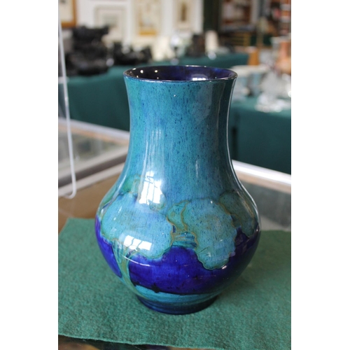 720 - MOORCROFT VASE - MOONLIT BLUE the vase of globe and shaft form in the Moonlit Blue design, painted w... 