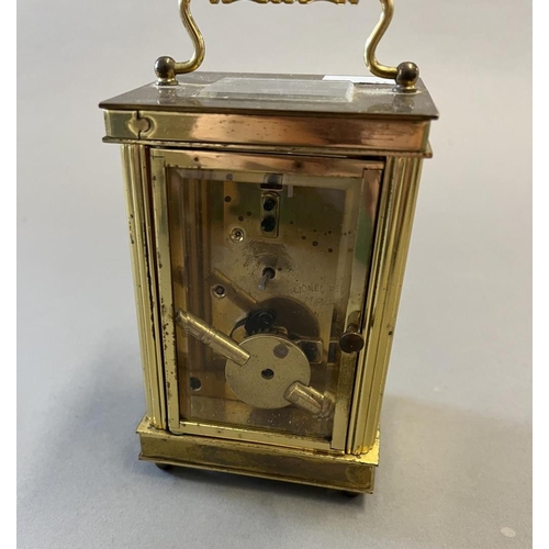 128 - Brass Carriage Clock with Key