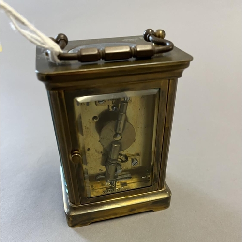 142 - Brass Carriage Clock with Key