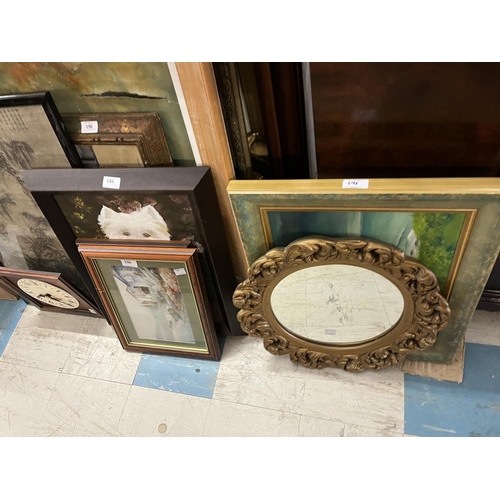 296 - Quantity of Assorted Pictures and Prints, Mirrors, etc