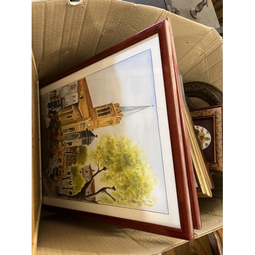 302 - Box of Assorted Pictures and Prints