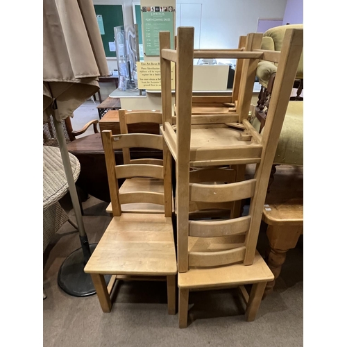 332 - Pine Farmhouse Table and Beech Dining Chairs