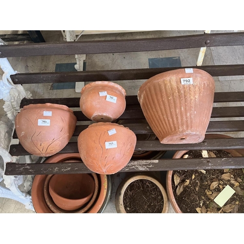 792 - Four Terracotta Hanging Pots