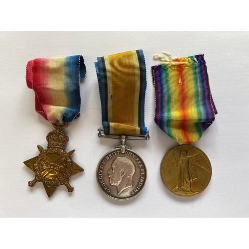 100 - A FIRST WORLD WAR TRIO TO THE YORKSHIRE REGIMENT. A Great War Trio comprising 1914-15 Star named to ... 