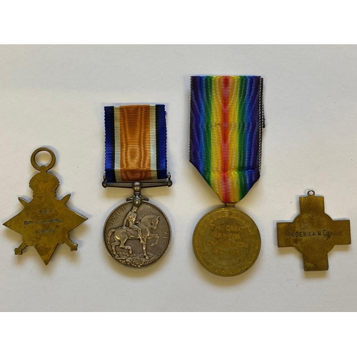 115 - A FIRST WORLD WAR TRIO AND RED CROSS MEDAL TO THE MEDICAL CORPS. A Great War Trio comprising 1914-15... 