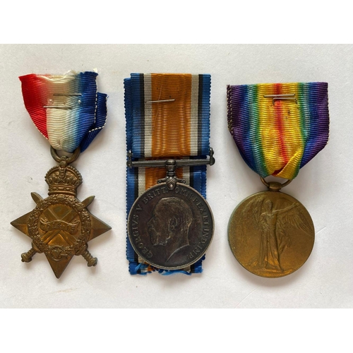 117 - A FIRST WORLD WAR TRIO TO THE BUFFS (EAST KENT REGIMENT). A Great War Trio comprising 1914-15 Star n... 