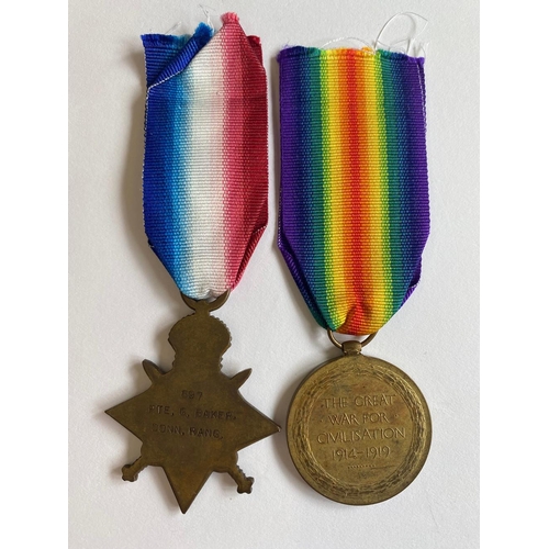 12 - A FIRST WORLD WAR PAIR TO THE CONNAUGHT RANGERS. A Great War pair comprising 1914-15 Star named to 6... 