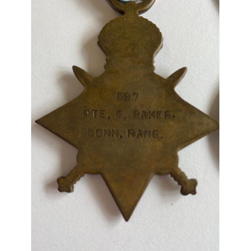 12 - A FIRST WORLD WAR PAIR TO THE CONNAUGHT RANGERS. A Great War pair comprising 1914-15 Star named to 6... 