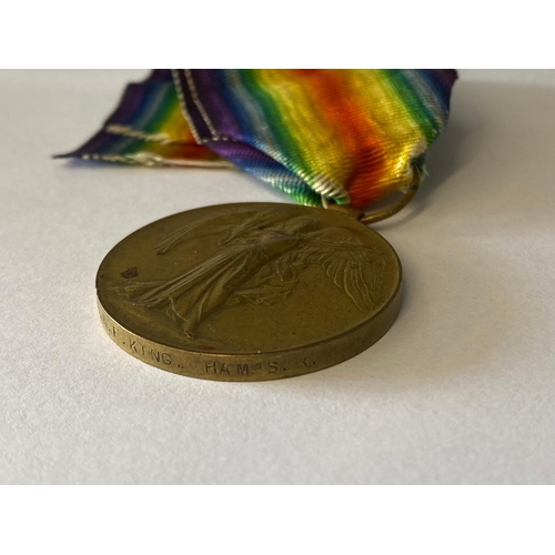 120 - A FIRST WORLD WAR VICTORY MEDAL TO THE HAMPSHIRE REGIMENT. A Great War Victory Medal named to 11078 ... 